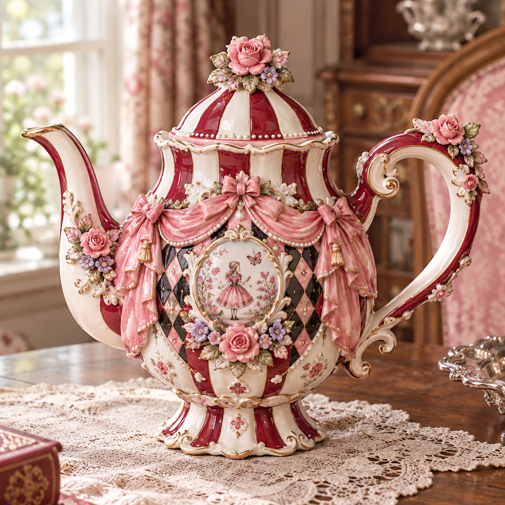 Qunzelaviro Rose Carnival Teapot — product view 2