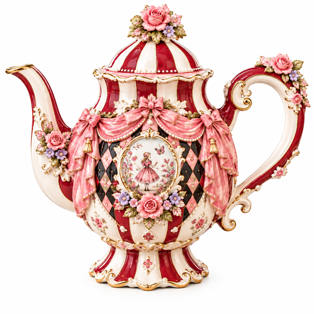 Qunzelaviro Rose Carnival Teapot — product view 4