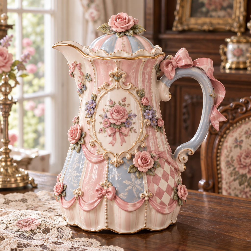 Qunzelaviro Pastel Rose Tall Coffee Pot — product view 2