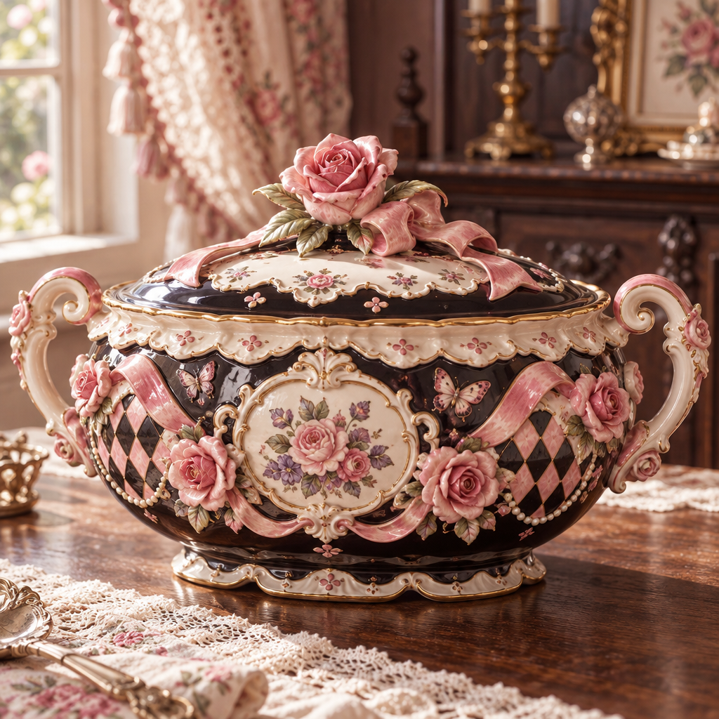 Qunzelaviro Midnight Rose Covered Tureen — product view 2