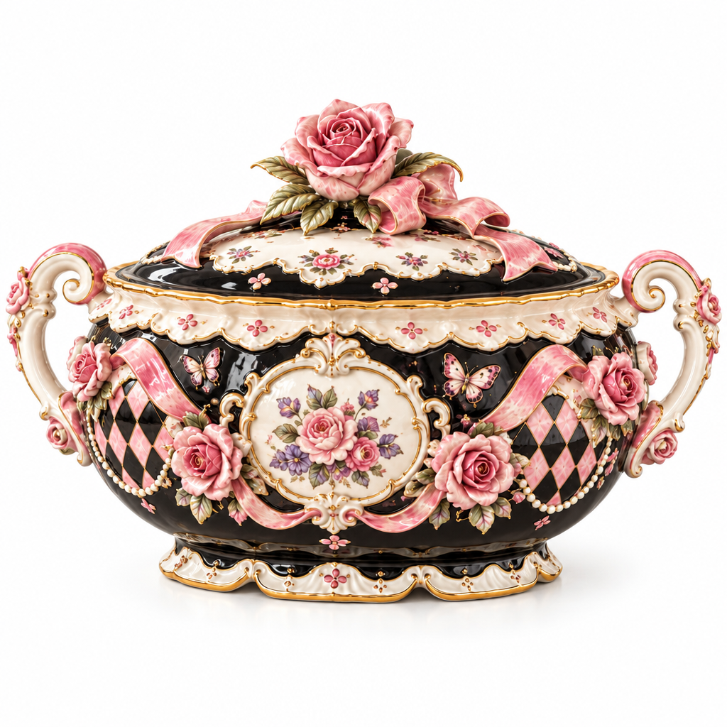 Qunzelaviro Midnight Rose Covered Tureen — product view 4