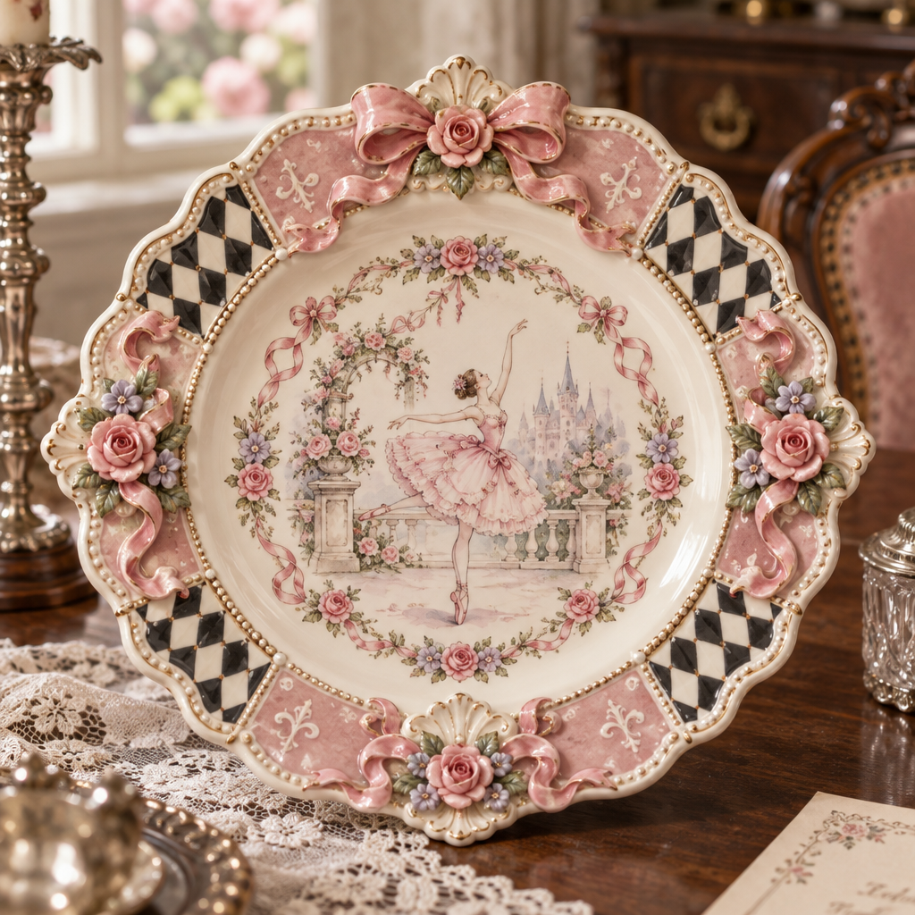 Qunzelaviro Rose Garden Scalloped Plate — product view 2