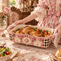 Qunzelaviro Rose Swag Rectangular Serving Dish — product view 1