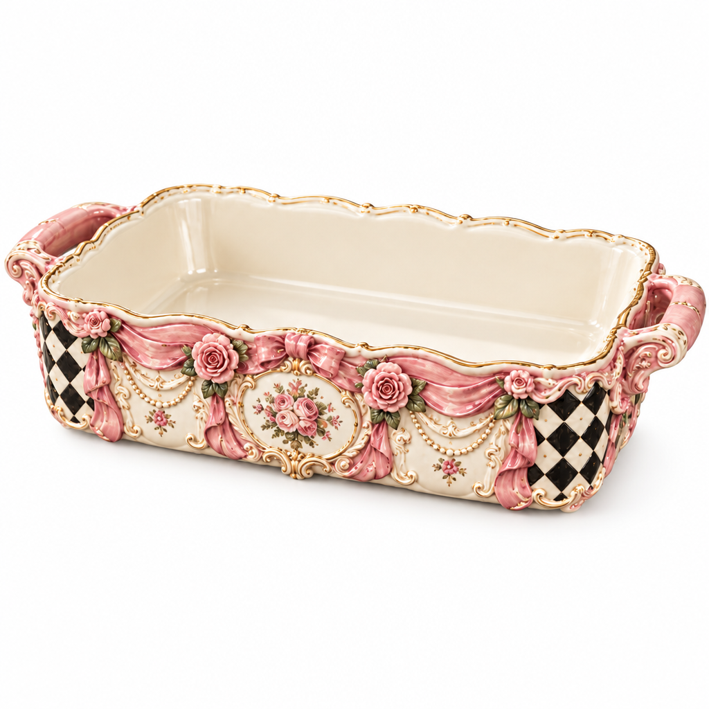 Qunzelaviro Rose Swag Rectangular Serving Dish — product view 4