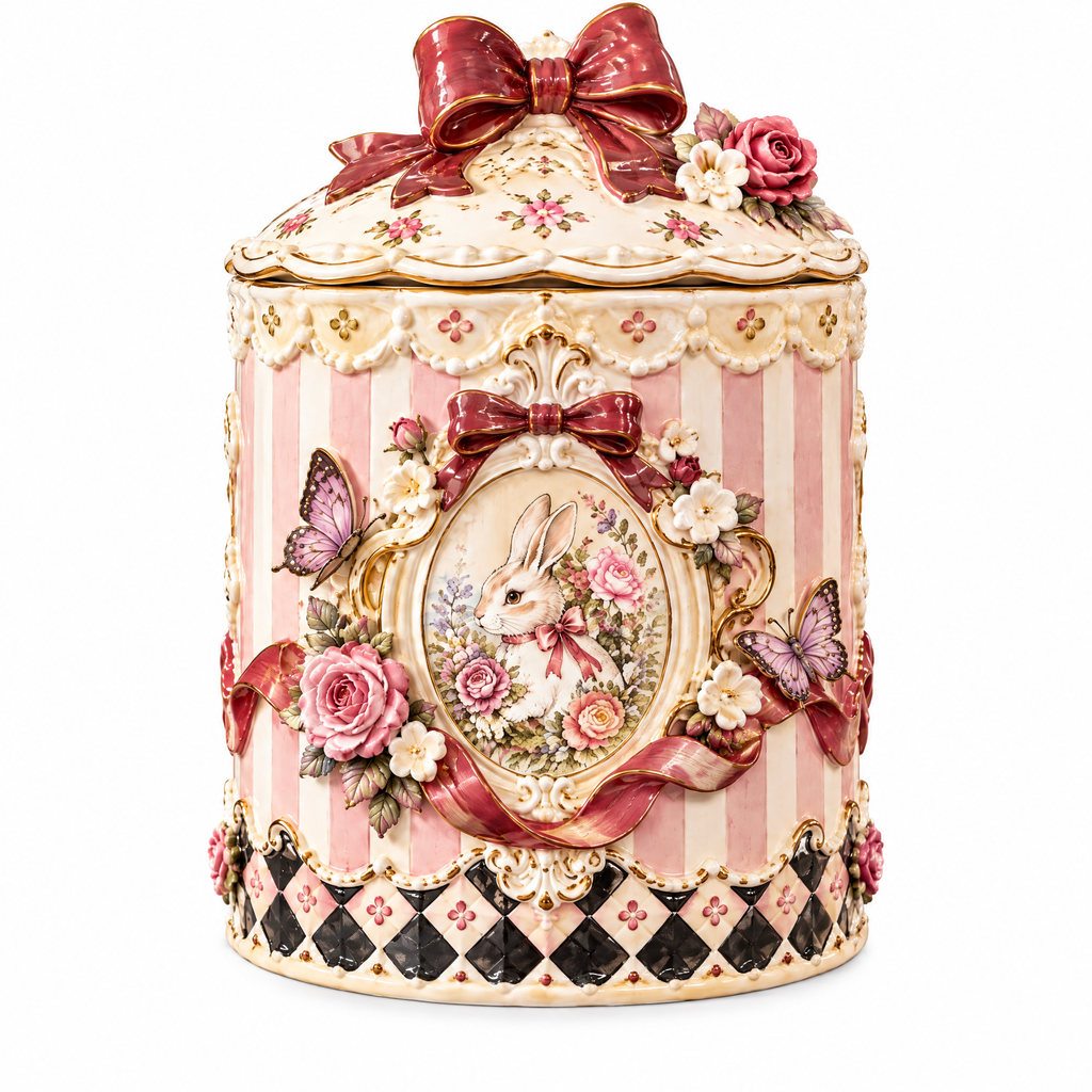 Qunzelaviro Blush Bow Lidded Canister — product view 4
