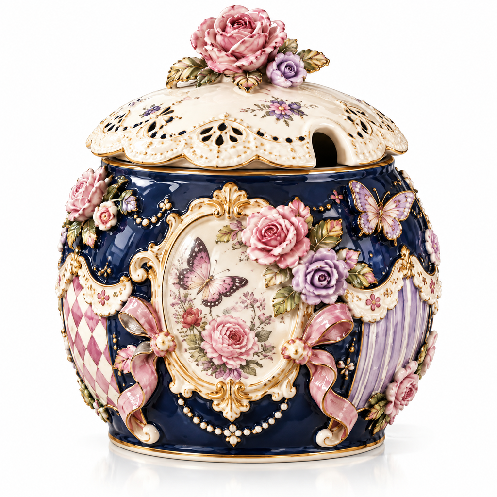Qunzelaviro Midnight Butterfly Pierced-Lid Jar — product view 3